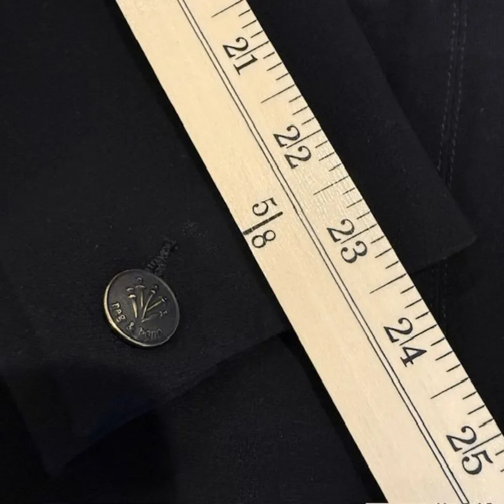 Rag & Bone Stretch Black Blazer Texture Lapel and Front Pocket Trim‎ Size 8